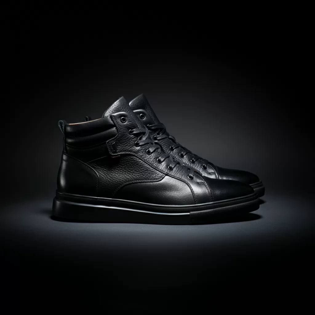 leather high top shoes