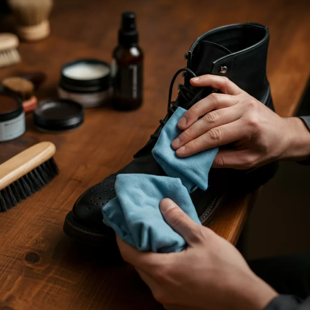 care black leather boots. 