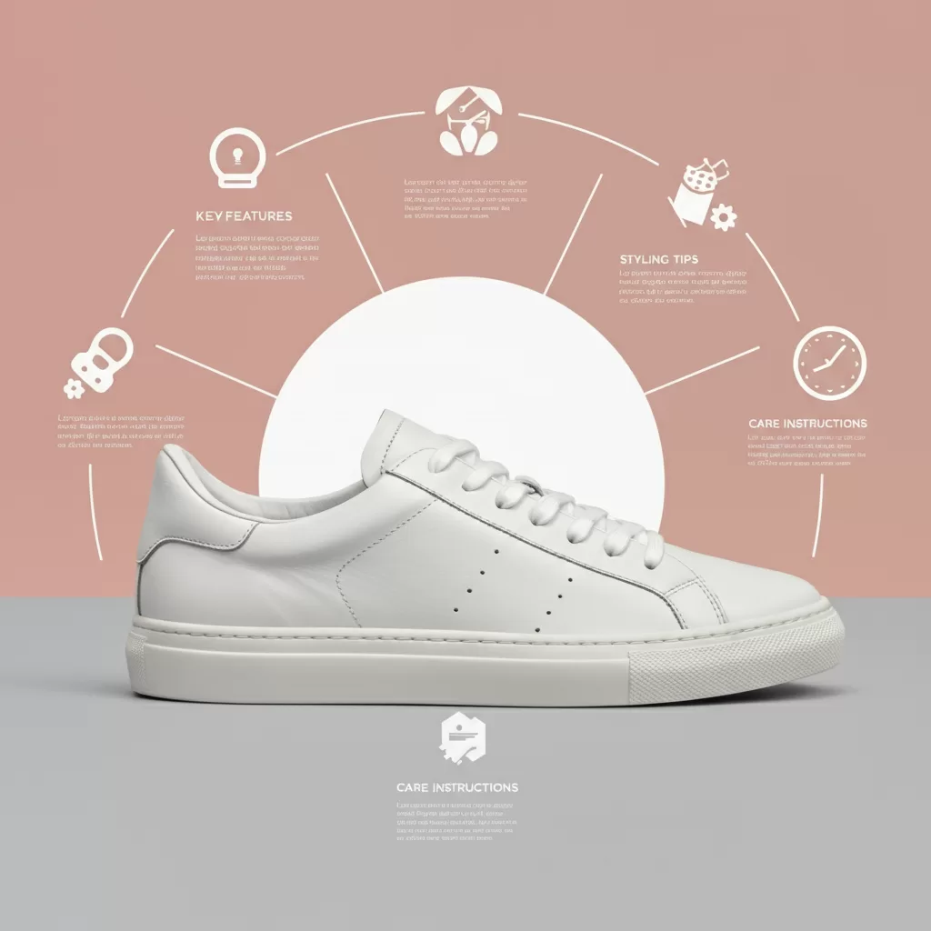 white leather sneakers.


